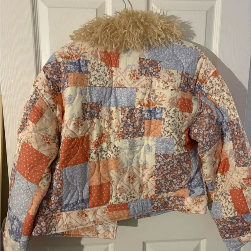 Altar'd State Multicolor Patchwork Teddy Jacket N… - image 4